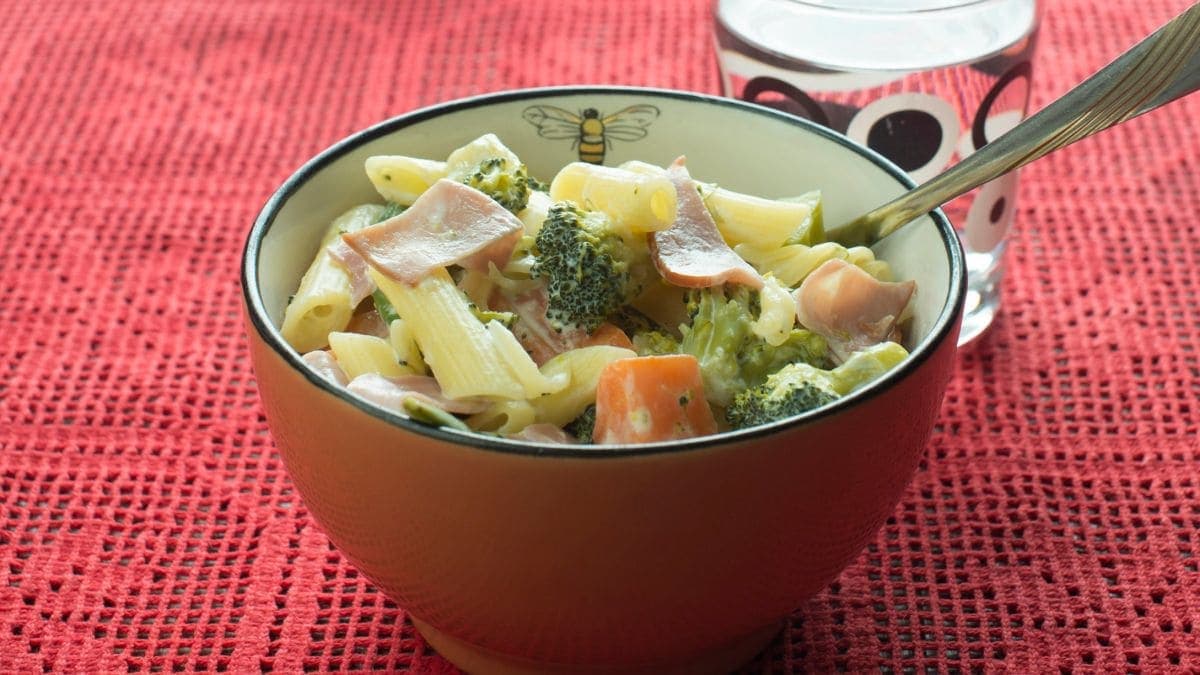 Pasta med røkt skinke