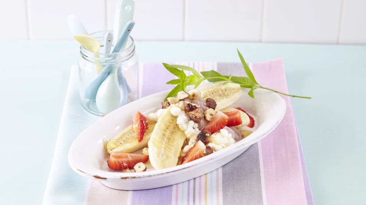 Banansplitt med Cottage Cheese