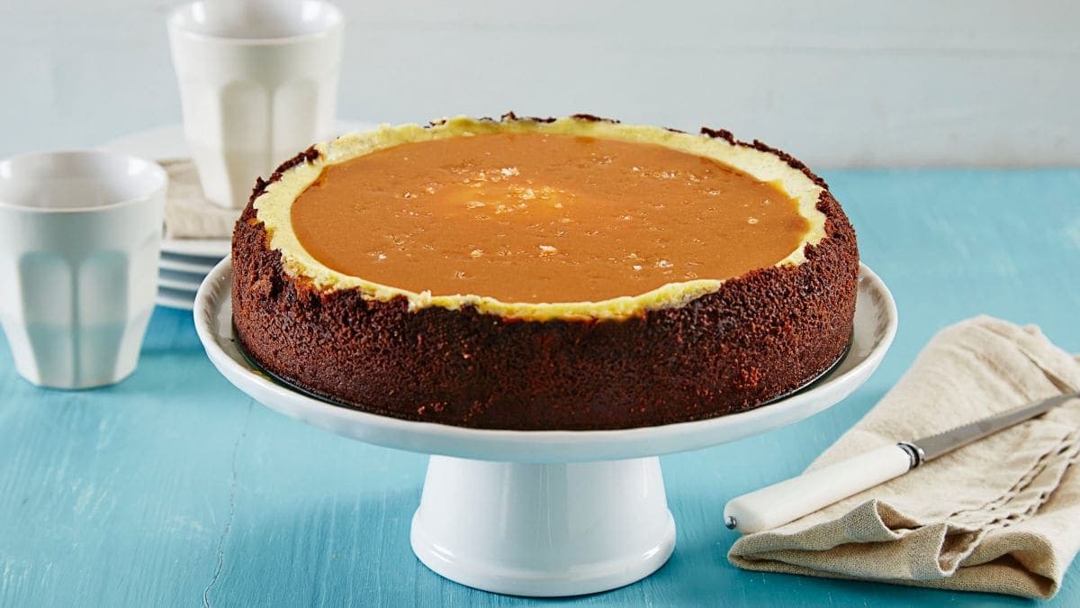 Vanilla cheesecake med salt karamell og sjokolade