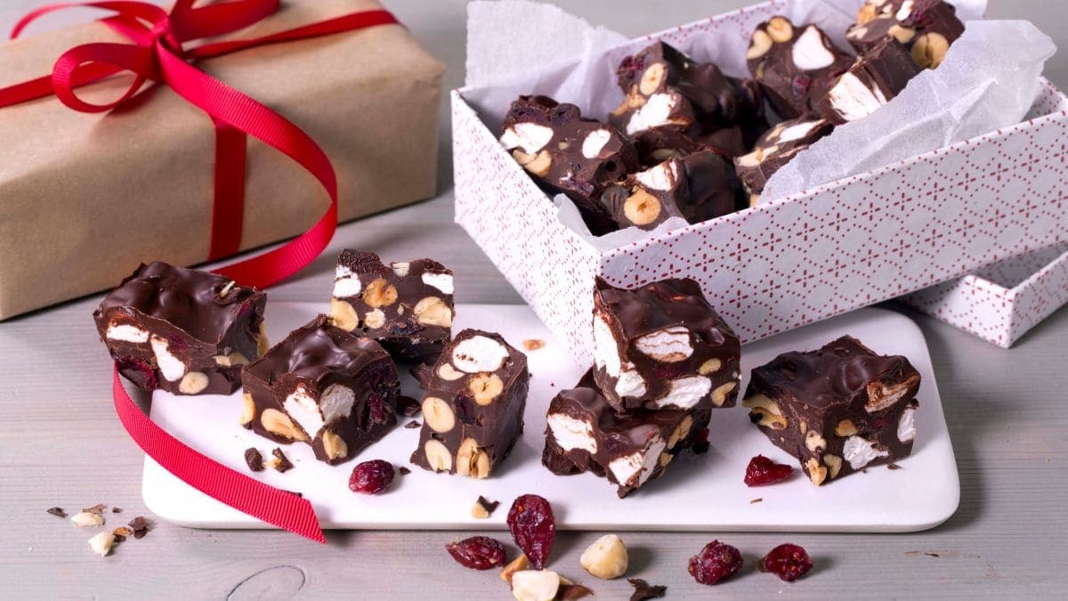 Rocky road med mørk sjokolade