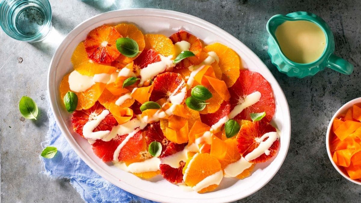 Sitrussalat med hurtigsyltet gulrot