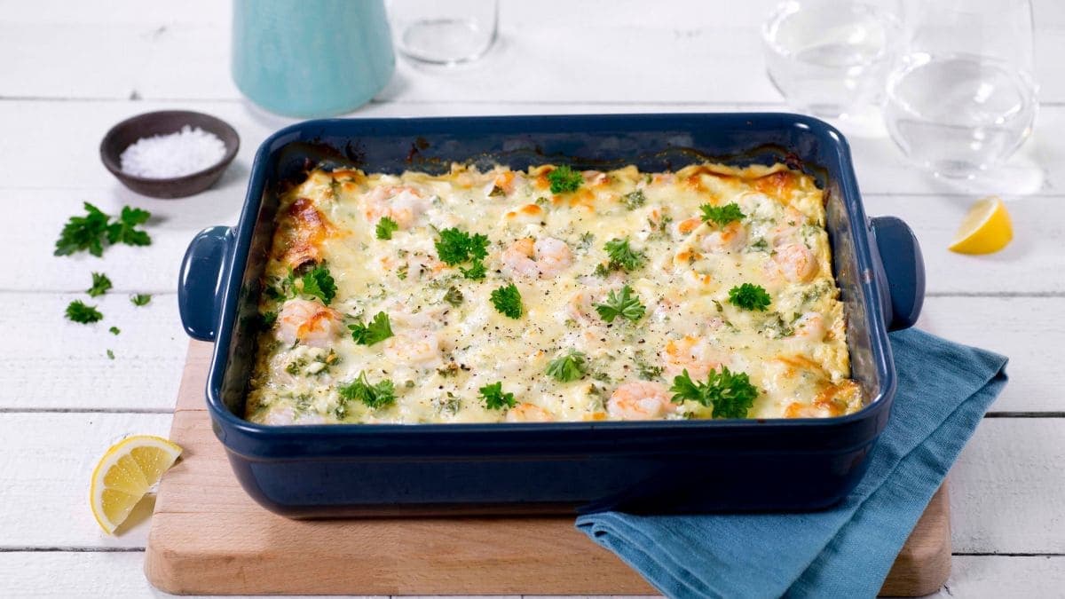 Scampi- og pastaform