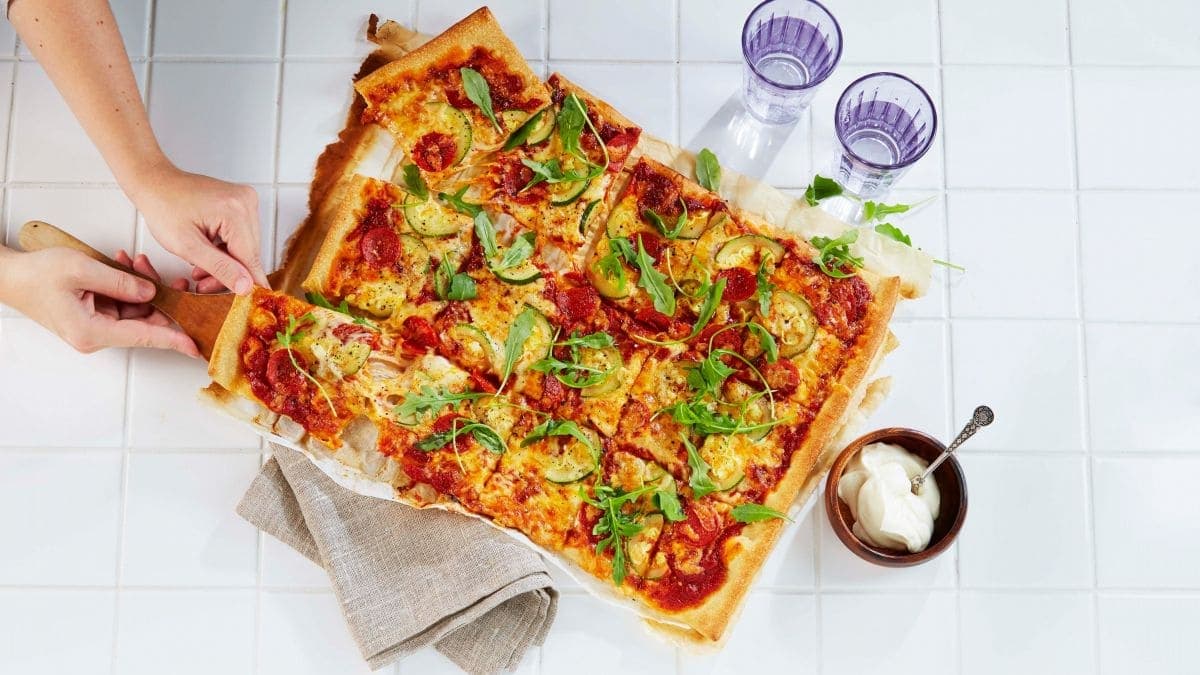 Pepperonipizza med squash
