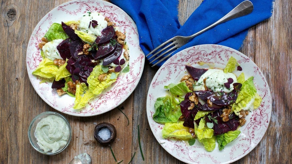 Rødbetesalat med chevre-krem