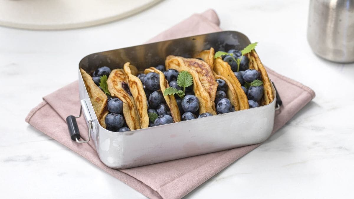 Turpannekaker med eple og blåbær