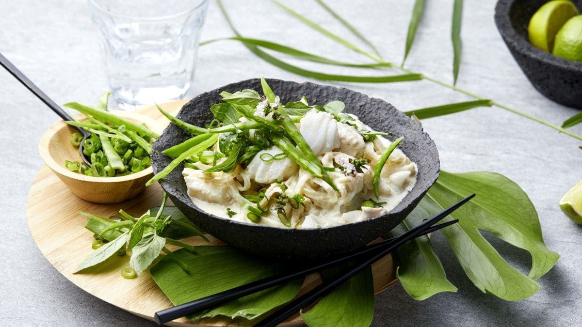 Asiatisk green currygryte med torsk