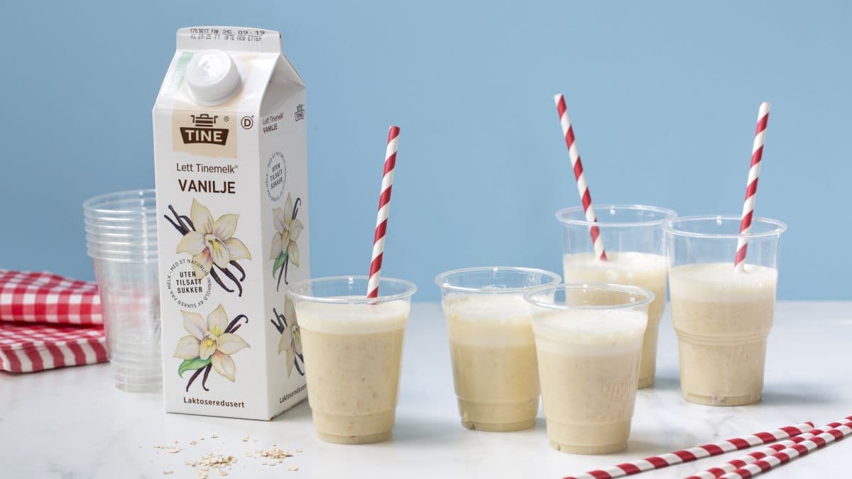 Milkshake med vaniljemelk og banan