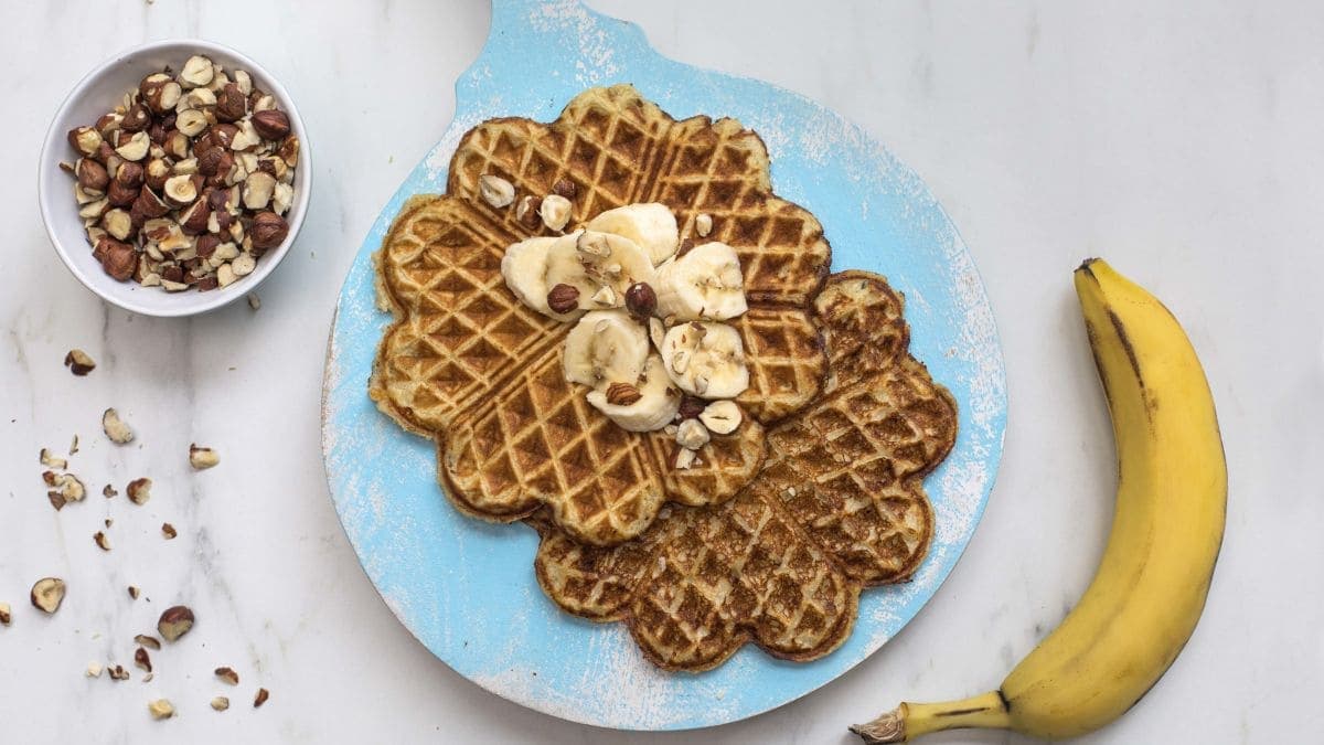 Proteinvafler med banan og havregryn