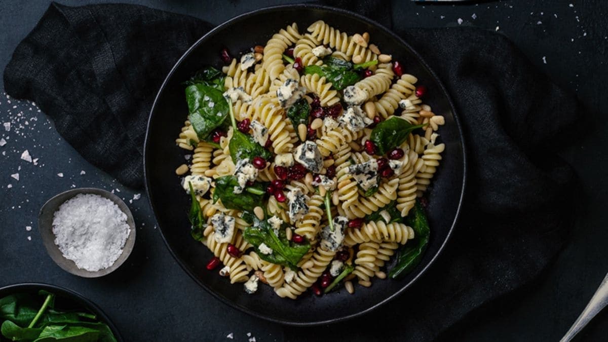 Blåmuggpasta med granateple