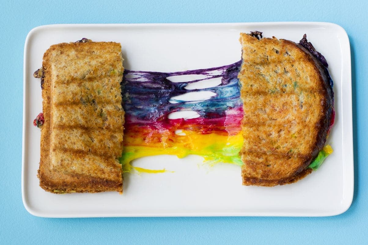 Regnbue-grilled cheese