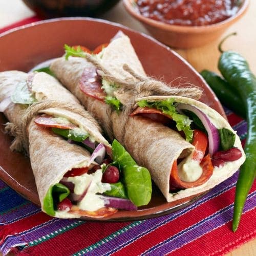 Bønne- og chorizo wrap