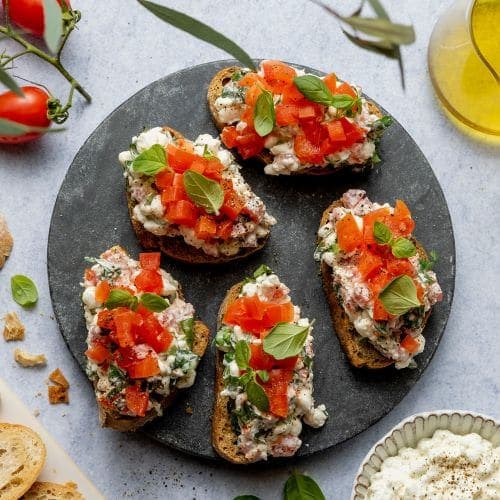 Bruschetta med cottage cheese