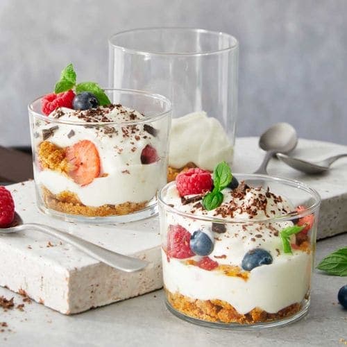 Hverdagsdessert med proteinrik vaniljekesam