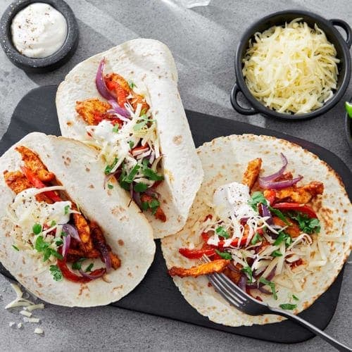 Fajitas med revet ost