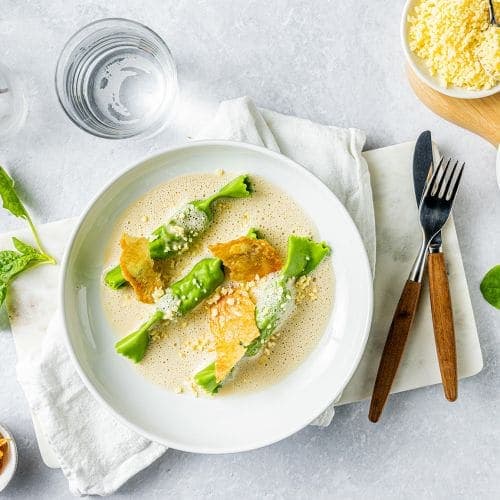 Caramelle-pasta med kremet saus