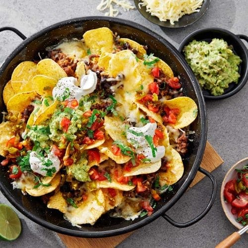 Nachos med enkel guacamole