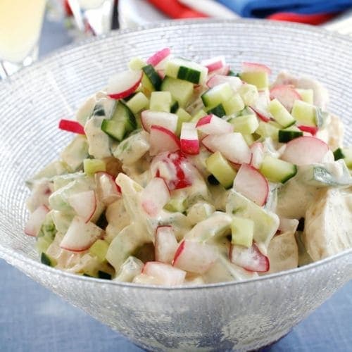 Kremet potetsalat med reddiker