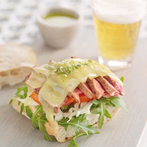 Biff- og Norvegiasandwich