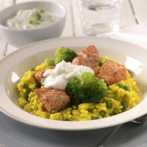 Gul risotto med laks