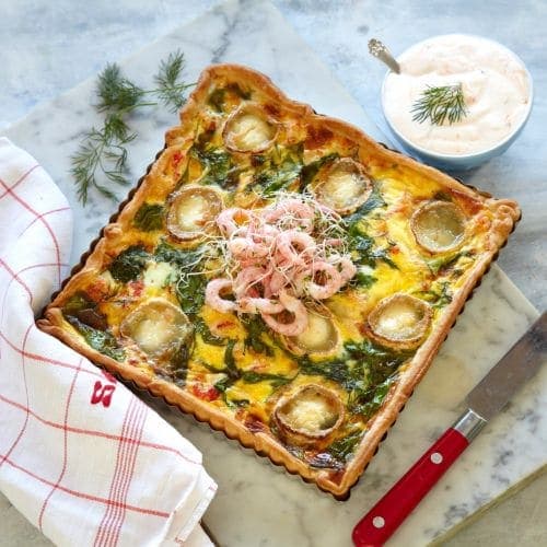 Skalldyrpai med chevre