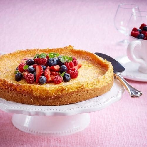 Amerikansk ostekake med friske bær