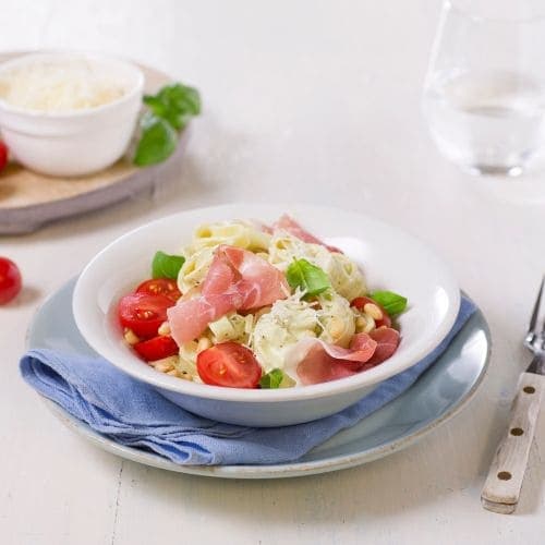 Pasta med kremet pesto