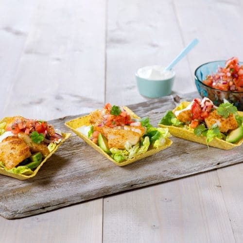 Torsketaco med pico de gallo