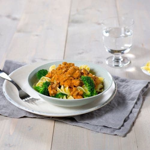 Pastaskruer med kremet tomatsaus