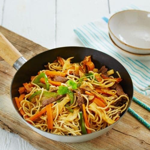 Biff og grønnsakswok