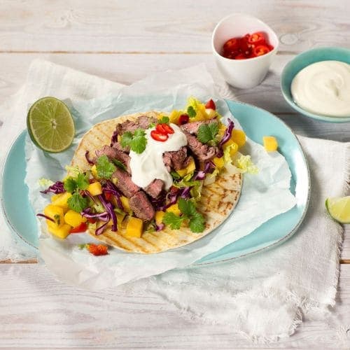 Asiatisk taco med entrecôte