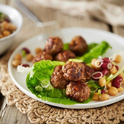 Burritokjøttboller med bønnesalat