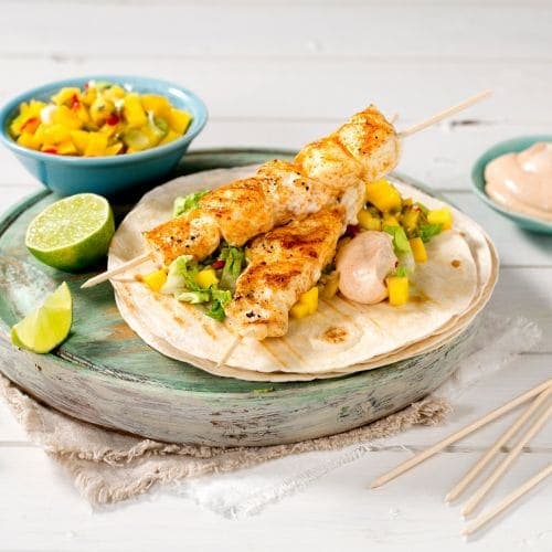 Grillet fisketaco med mangosalsa