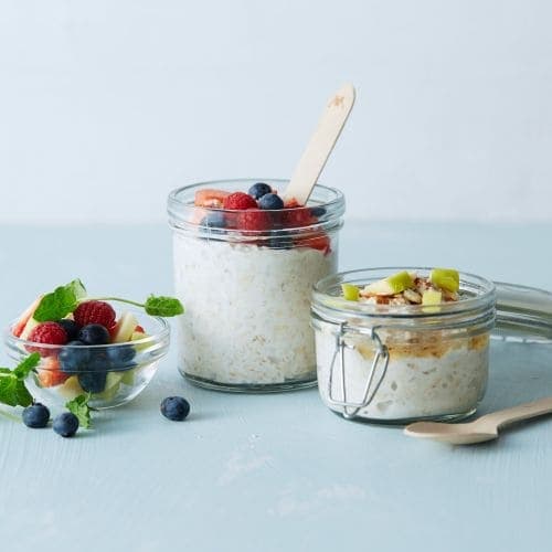 Kjøleskapsgrøt med eple og mandler