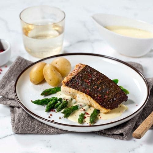 Stekt kveite med hollandaisesaus