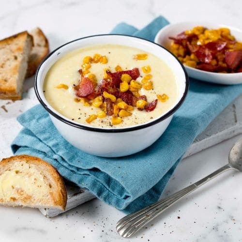 Maissuppe med bacon
