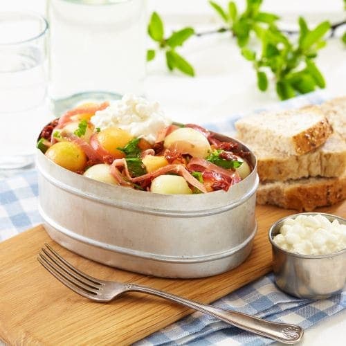 Melon- og skinkesalat