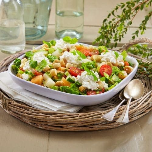 Melon- og Cottage Cheesesalat