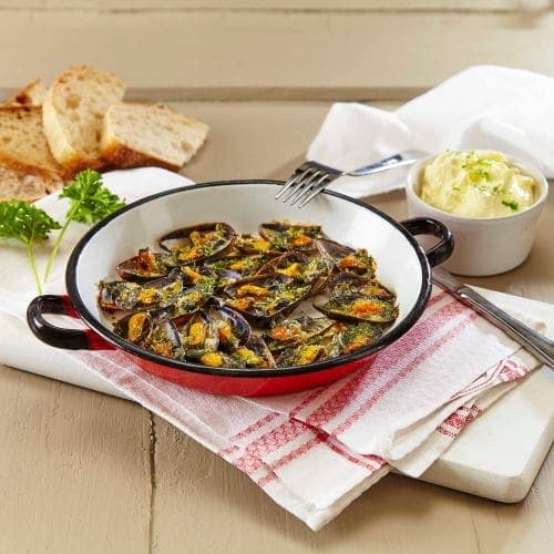 Gratinerte blåskjell