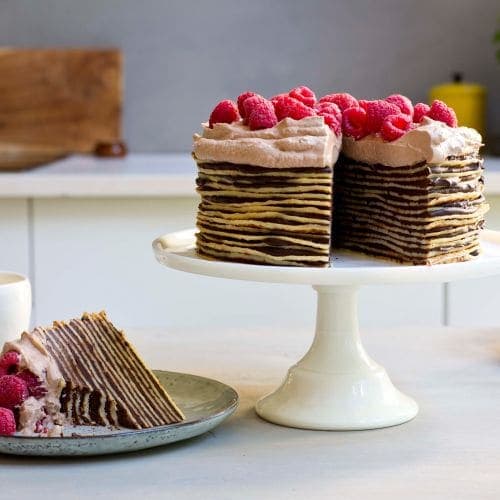 Pannekake-kake med sjokolade