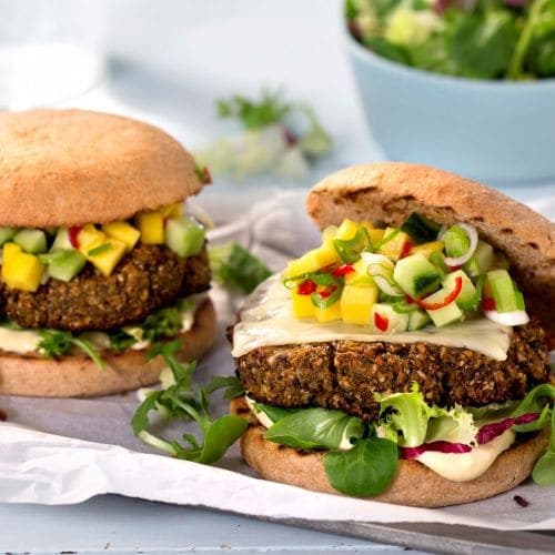 Brokkoliburger med mangosalsa