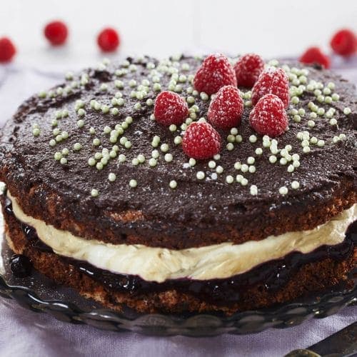 Sjokoladekake med lakriskrem