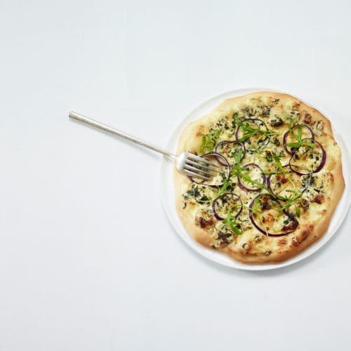 Hvit pizza med Norzola