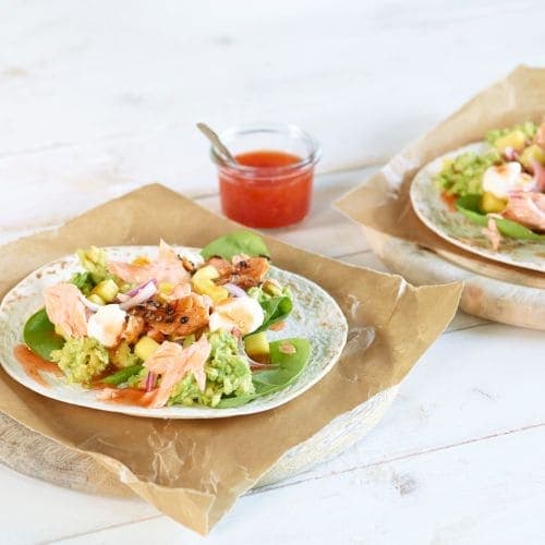 Wraps med røkelaks og mango