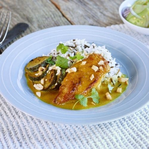 Kylling og squash i mangochutney-saus