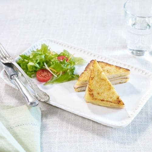 Arme riddere med ost og skinke