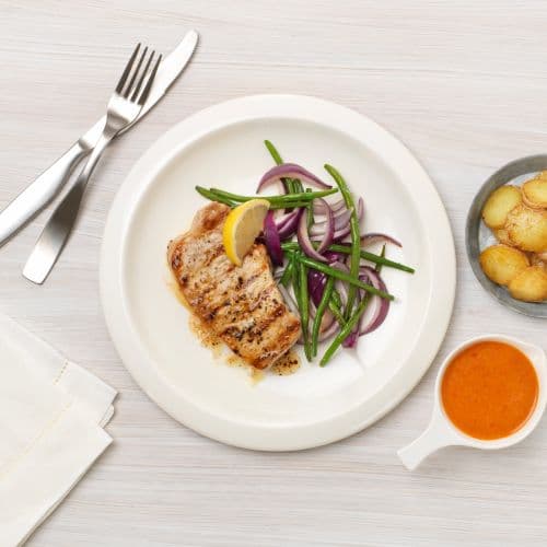 Svinebiff med paprikasaus