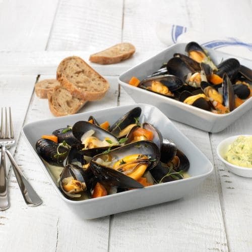 Blåskjellsuppe med dillsmør