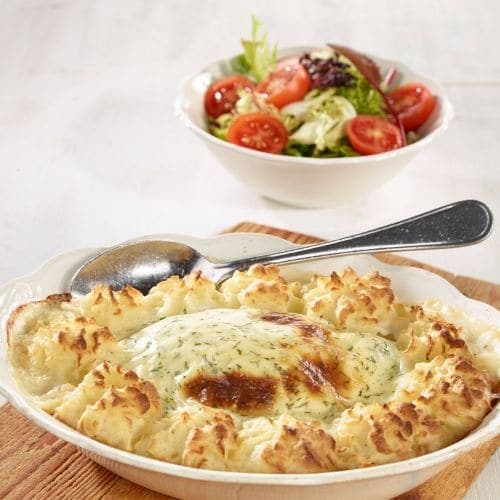 Torskegrateng med dillsaus