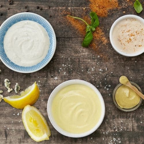 Blue cheese-rømme, Spicy-rømme og Sennep-rømme