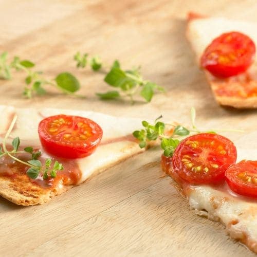 Tortillapizza med mozzarella